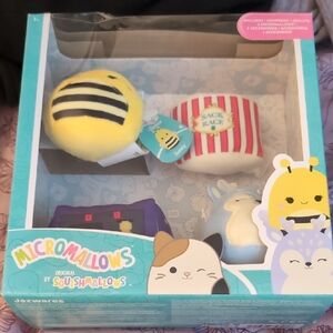 Squishmallows Micromallows Set - Yellow, Black, Red, Blue